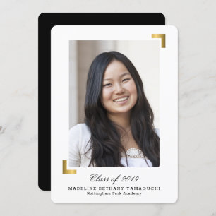Gold Snapshot Graduation Announcement Photo Card
