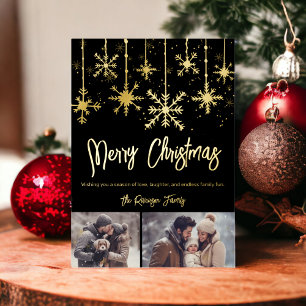 gold snow elegant black merry christmas 2 photos