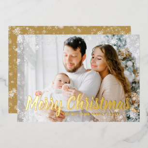 Gold Snow Foil Holiday Card