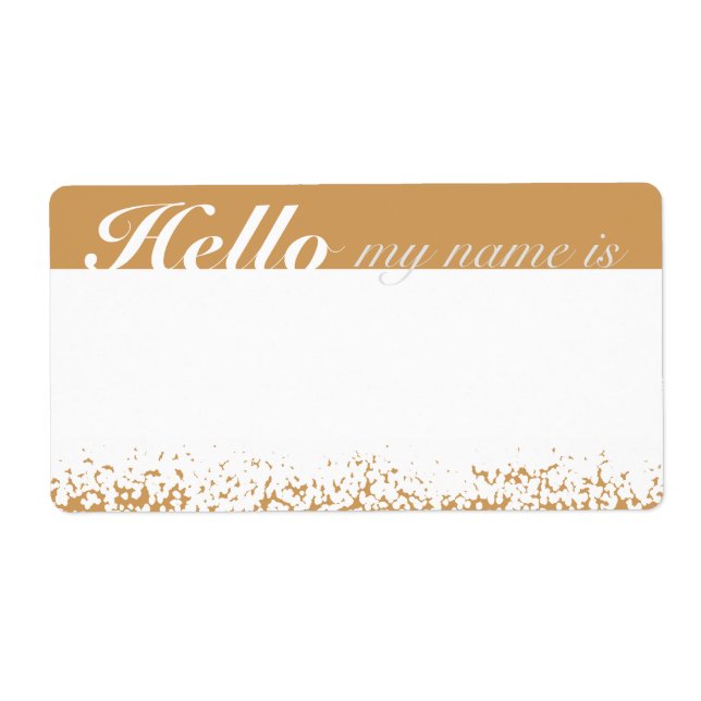 Gold & Snow Party Name Tags (Front)