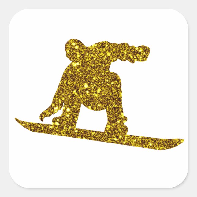 Gold Snowboard Sticker (Front)