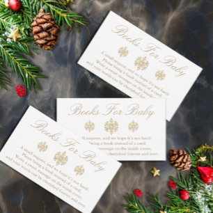 Gold Snowflake Books For Baby Enclosure Card
