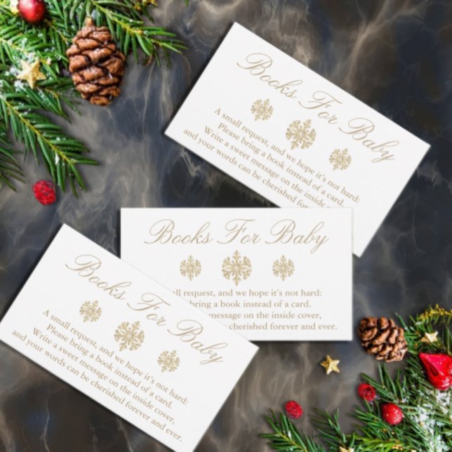 Gold Snowflake Books For Baby Enclosure Card (Creator Uploaded)