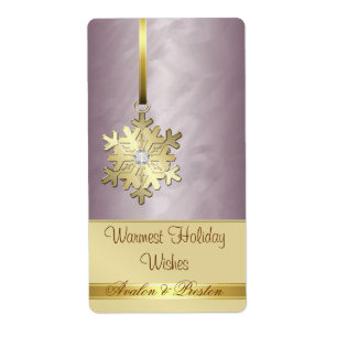 Gold Snowflake Bronze  Jewel Holiday Wine