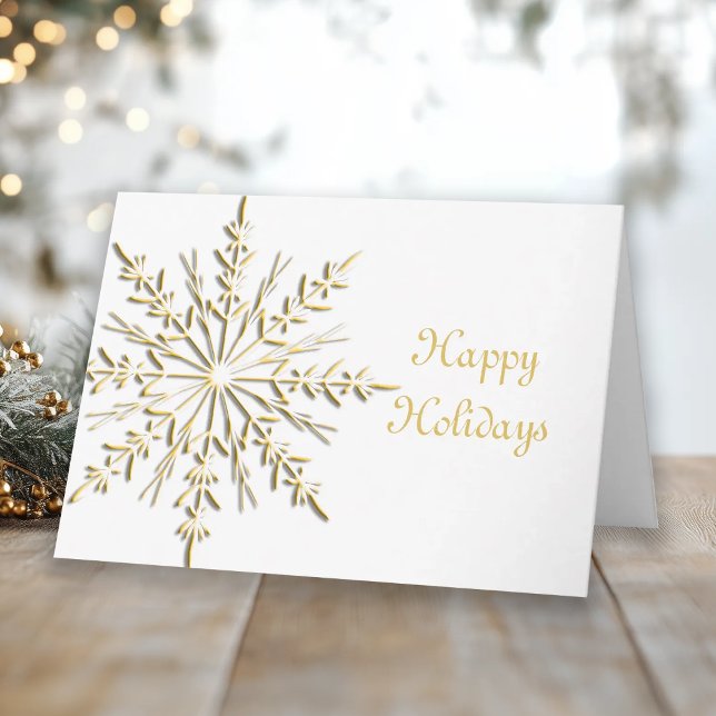 Gold Snowflake Business Christmas Card (Creator Uploaded)
