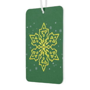 Gold Snowflake Car Air Freshener