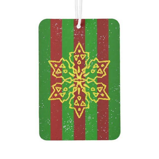 Gold Snowflake Car Air Freshener (Back)