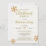 Gold Snowflake Chic Modern Christmas Party<br><div class="desc">Design your own Christmas party invitations with this chic modern gold snowflake invite template. A mix of fonts in deep golden brown and yellow gold tones lends a fresh feel to these holiday party invites and the text is easy to customise. "Christmas" and your name are in a stylised handwritten...</div>