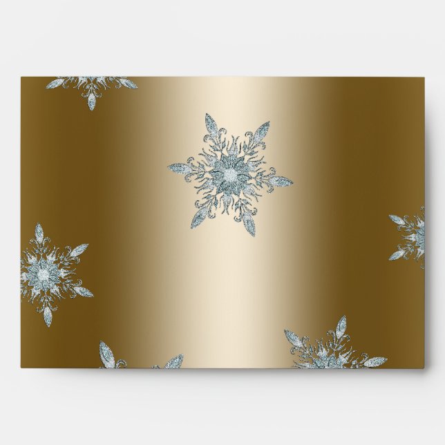 Gold Snowflake Christmas Envelopes (Front)