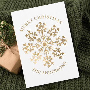 Gold Snowflake Christmas  Holiday Card