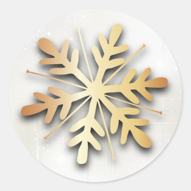 Gold snowflake Christmas Sticker (Front)