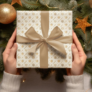 Gold Snowflake Christmas Wrapping Paper
