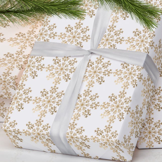 Gold Snowflake Christmas Wrapping Paper (Creator Uploaded)