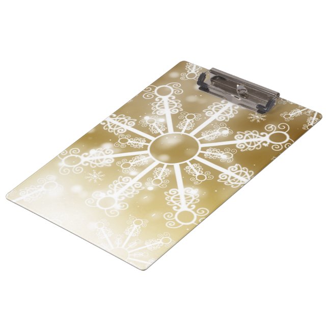 Gold Snowflake Clipboard (Angled)