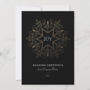 Gold Snowflake Corporate Holiday Card