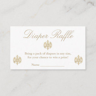 Gold Snowflake Diaper Raffle Enclosure Card