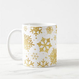 Gold Snowflake Elegance – Classic Mug