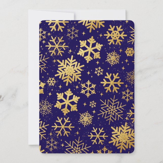 Gold Snowflake Elegance – Flat Holiday Card (Front)