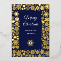 Gold Snowflake Frame Holiday Invitation Card