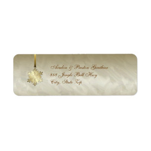 Gold Snowflake Gold Holiday Address Labels