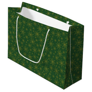 Gold Snowflake Holiday Large Gift Bag
