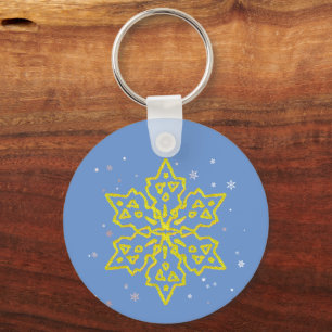 Gold Snowflake Key Ring