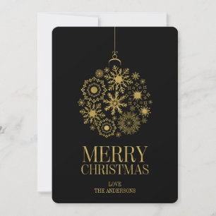 Gold Snowflake Ornament Christmas Holiday Card