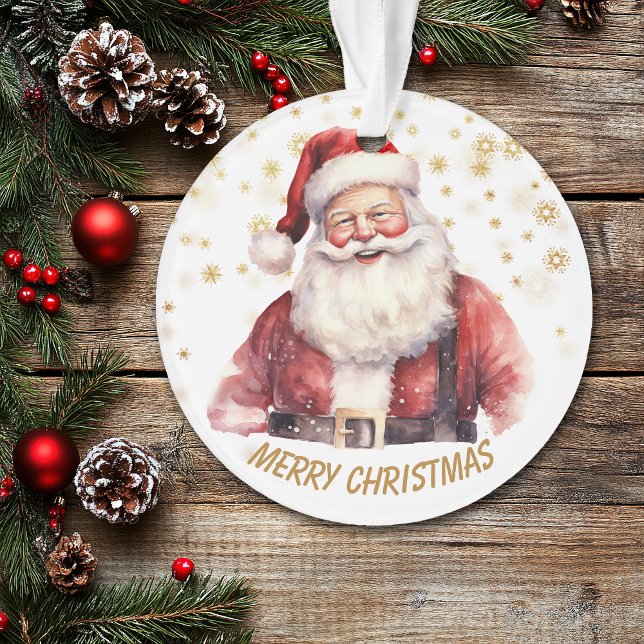 Gold Snowflake Santa Claus Kid's Christmas Ornament (Creator Uploaded)