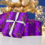 Gold Snowflake Stars on Purple Christmas Wrapping Paper<br><div class="desc">A stylish purple Christmas wrapping paper,  with a design featuring shiny golden Christmas stars (or snowflakes) scattered over a metallic purple background to add some elegance and style to your Christmas gifts year.</div>