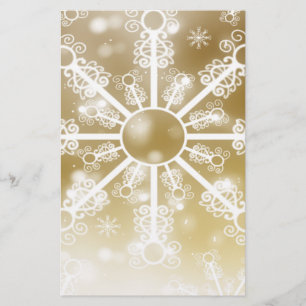 Gold Snowflake Stationery