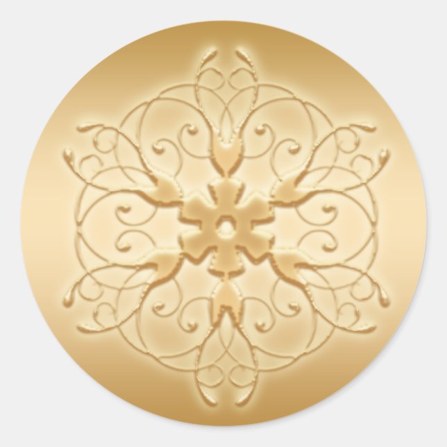 Gold Snowflake Sticker (Front)