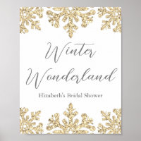 Gold Snowflake Winter Bridal Shower