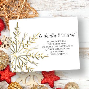 Gold Snowflake Winter Engagement Announcement