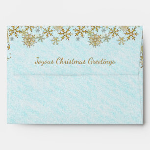 Gold Snowflakes A7 Christmas Greetings Envelope
