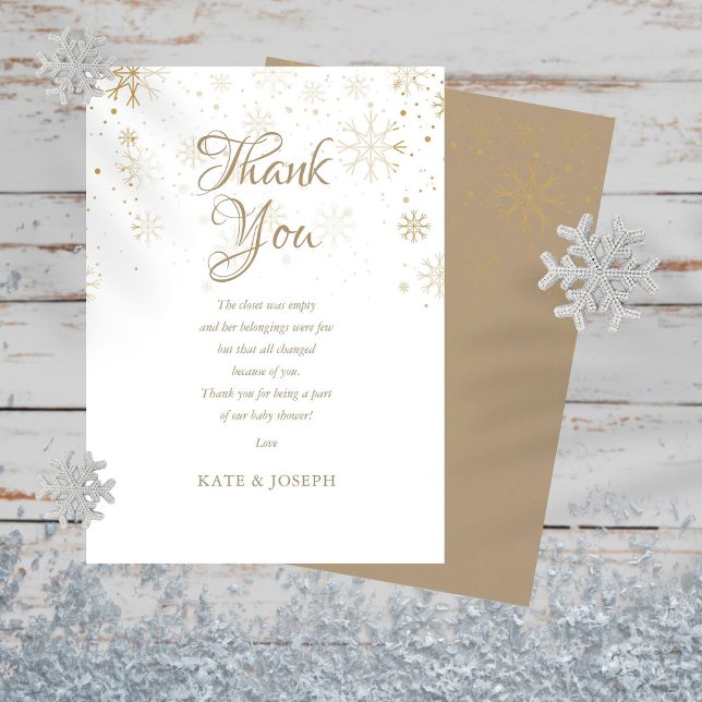 Gold Snowflakes Baby Shower Thank You Poem (Creator Uploaded)