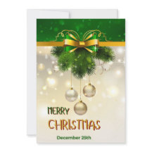 Gold Snowflakes, Balls ,Lights Green Christmas