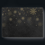 Gold Snowflakes Chalkboard Christmas Holidays Envelope<br><div class="desc">Festive Christmas holidays gold snowflakes chalkboard return address envelopes for you to personalise with your own family name and address details. The inner features falling white snowflakes and you can customise the background colour to match your holiday theme. Designed by Thisisnotme©</div>