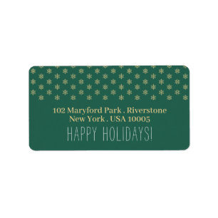 Gold Snowflakes, Christmas Label