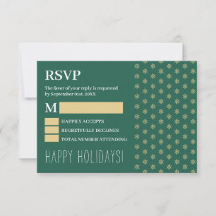 Gold Snowflakes, Christmas RSVP Card