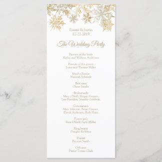 Gold Snowflakes Elegant Winter Christmas Rackcard Program