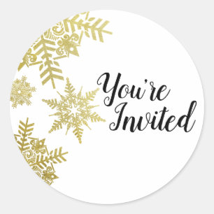 Gold Snowflakes Envelope Seals