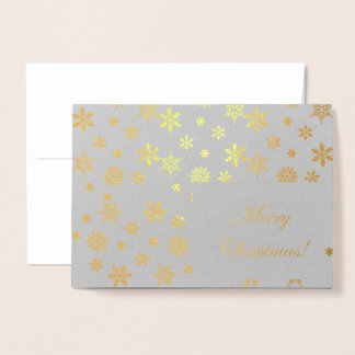 Gold Snowflakes Merry Christmas! Foil Card
