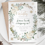 Gold Snowflakes Modern Forest Rustic Onederland  Invitation<br><div class="desc">Gold Snowflakes Modern Forest Rustic Onederland 1st birthday Winter Onederland invitation.</div>