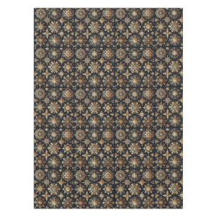 Gold snowflakes tablecloth