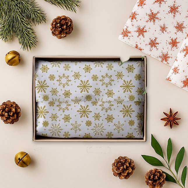 Gold Snowflakes White Christmas Tissue Paper (Creator Uploaded)