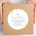 Gold Snowflakes Xmas Custom Business Logo Company Classic Round Sticker<br><div class="desc">These elegant stickers would be great for your business/promotional needs. Easily add your own logo and custom text by clicking on the "personalise" option.</div>