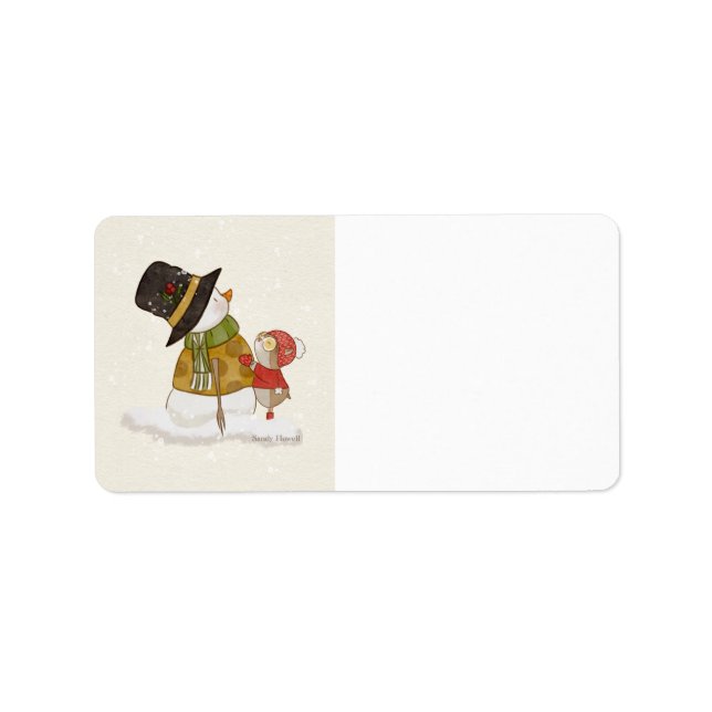Gold Snowman Address Labels (Front)