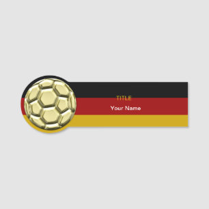 Gold Soccer Ball Name Tag
