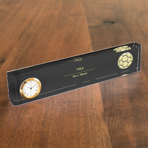Gold Soccer Ball Nameplate