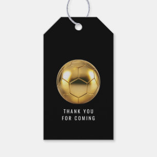 Gold Soccer Ball Thank You For Coming Party Favor Gift Tags